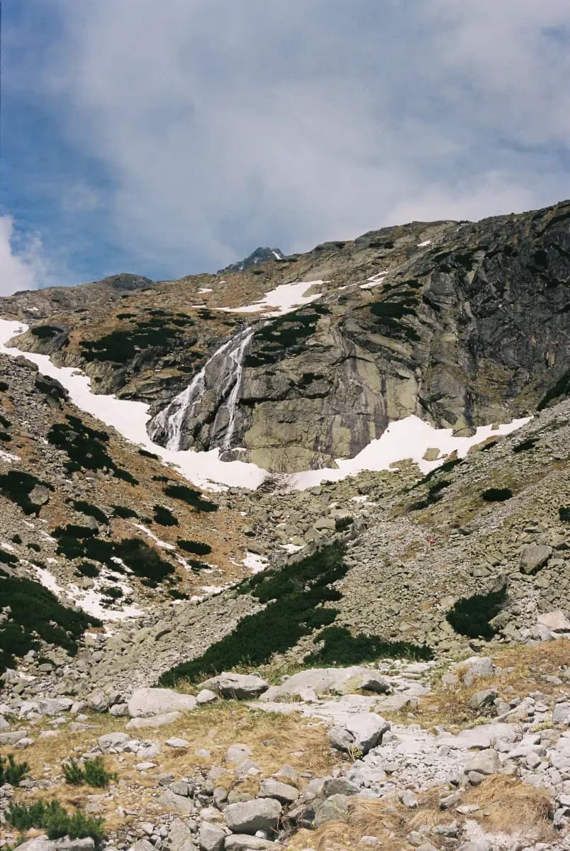 A waterfall in the High Tatras